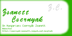 zsanett csernyak business card